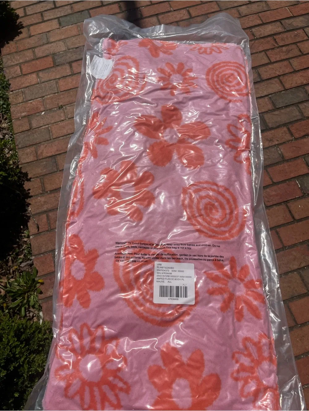 Urban Outfitters Amped Fleece Body Pillow NWT